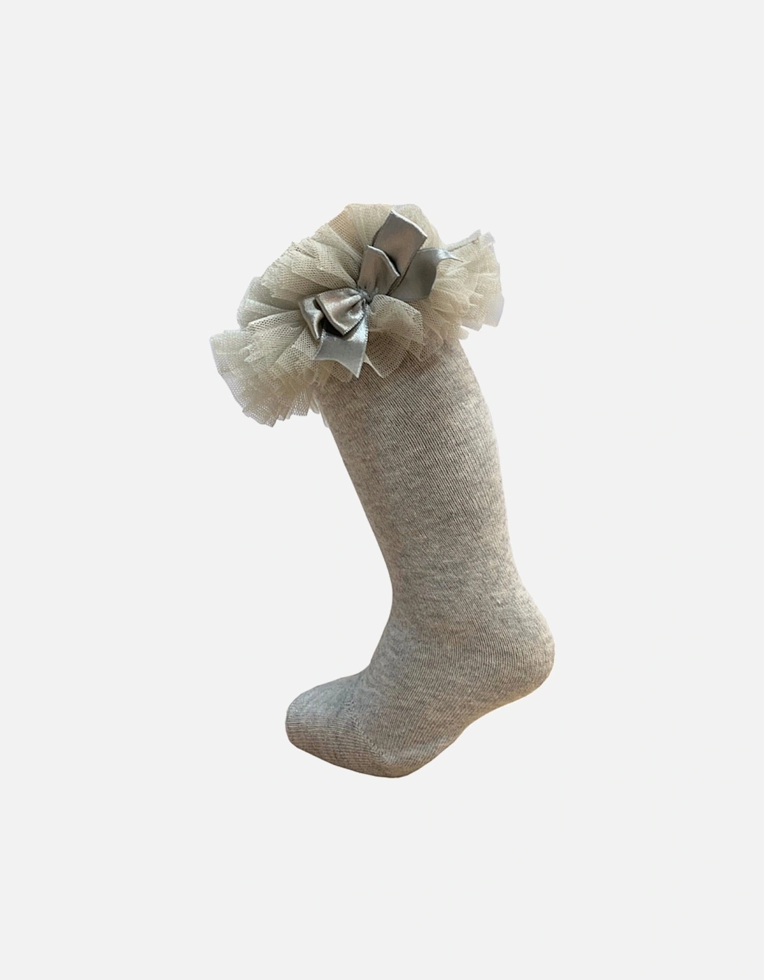 Light Grey Knee High Tulle Socks, 2 of 1