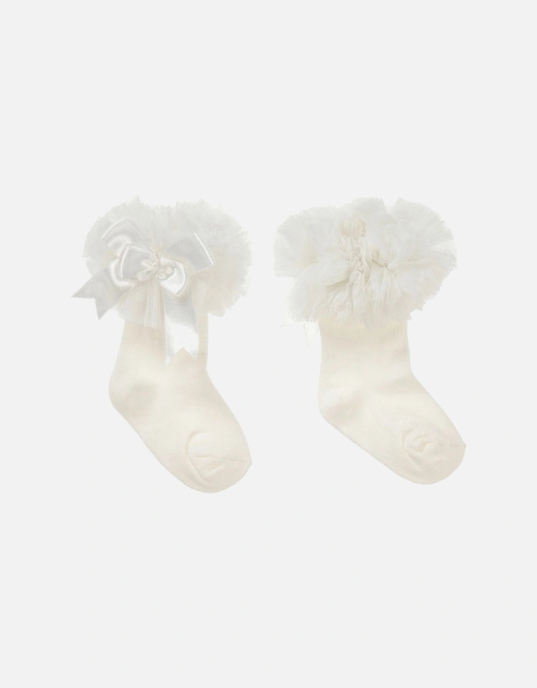 Ivory Ankle Tulle Socks