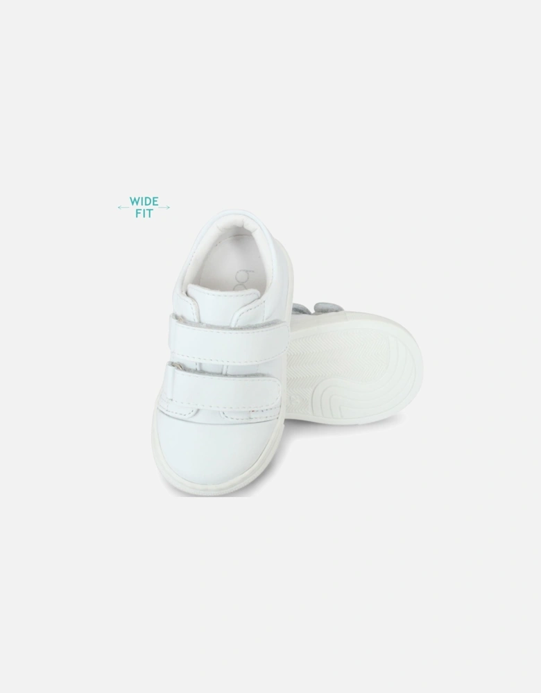 White Leather Rodrigo Velcro Trainers