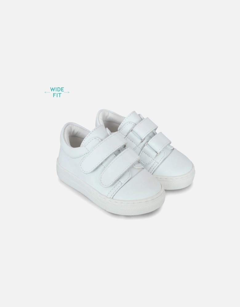 White Leather Rodrigo Velcro Trainers