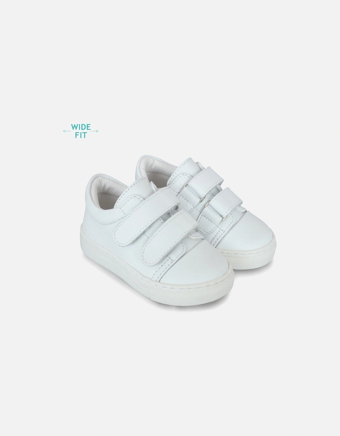 White Leather Rodrigo Velcro Trainers, 4 of 3