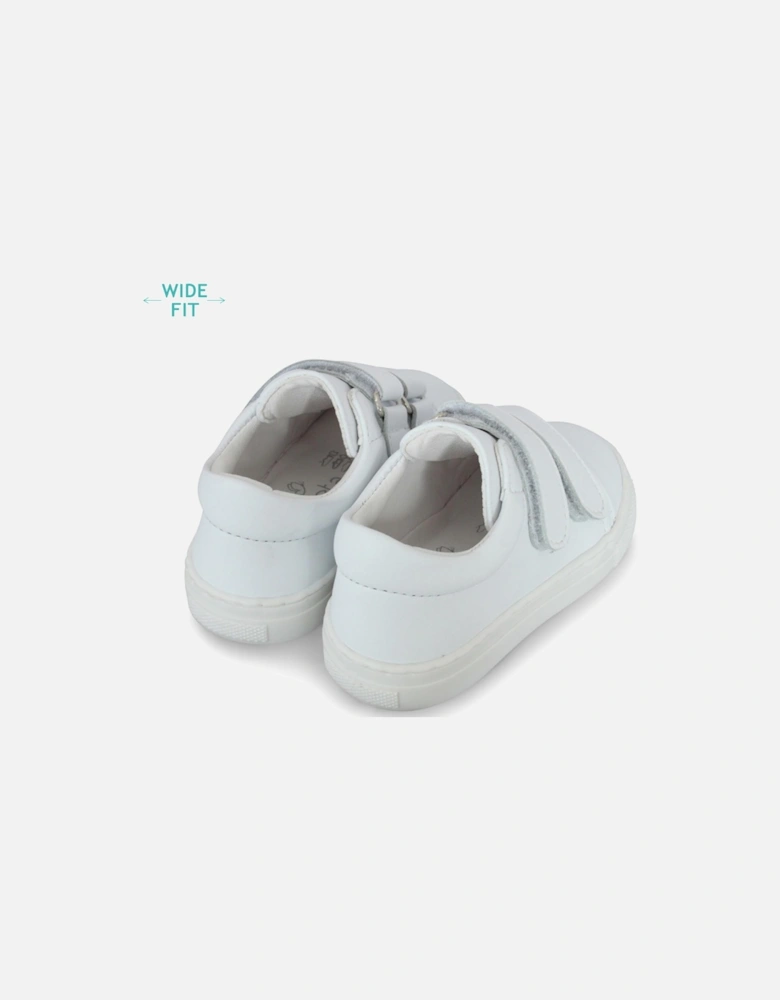 White Leather Rodrigo Velcro Trainers