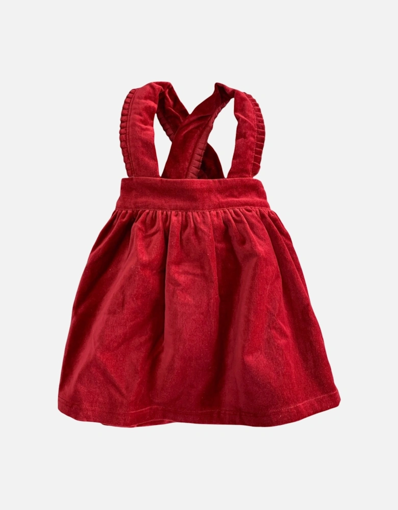 Wine Velvet Pinafore Dress