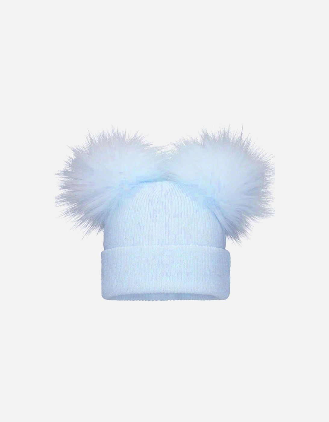 Blue Double Pom Baby Hat, 2 of 1