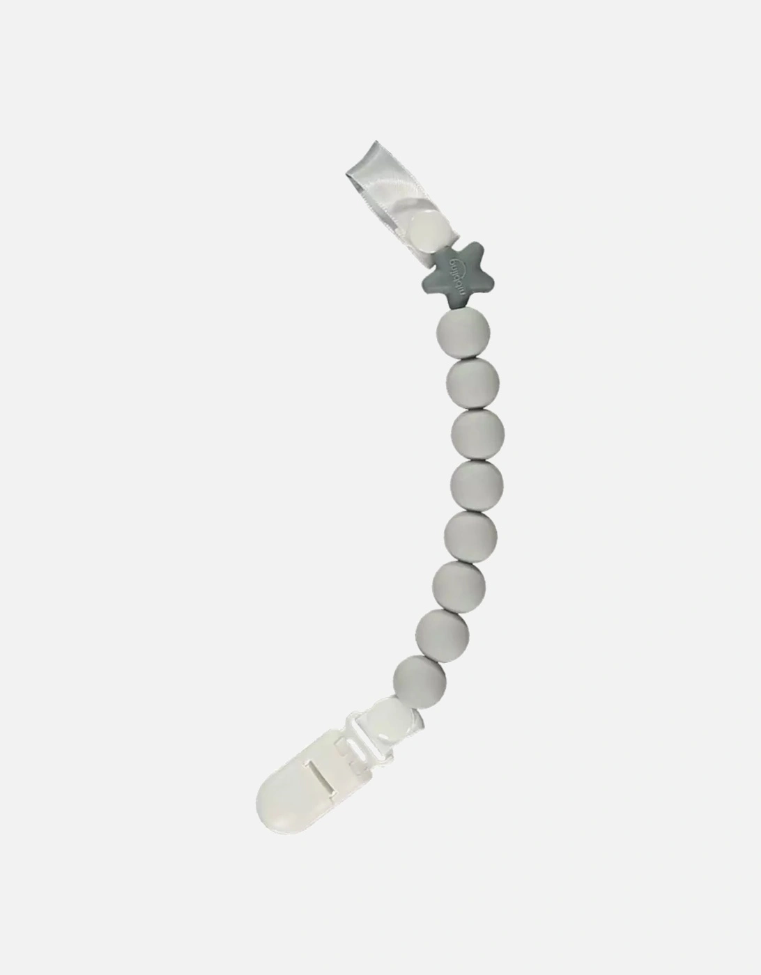 Grey Pluto Silicone Teething Dummy Chain, 2 of 1