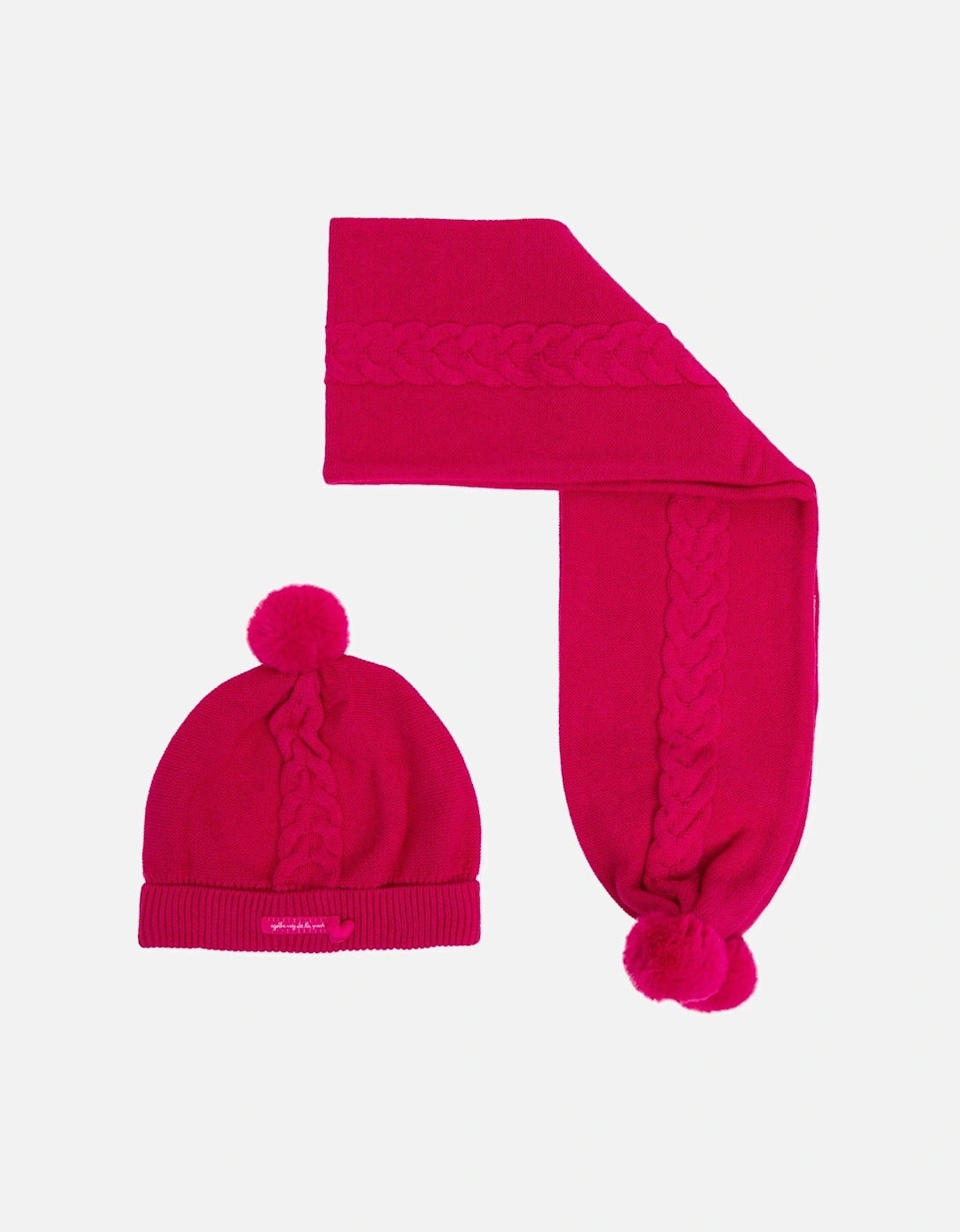 Baby Fuchsia Knit Hat and Scarf, 3 of 2