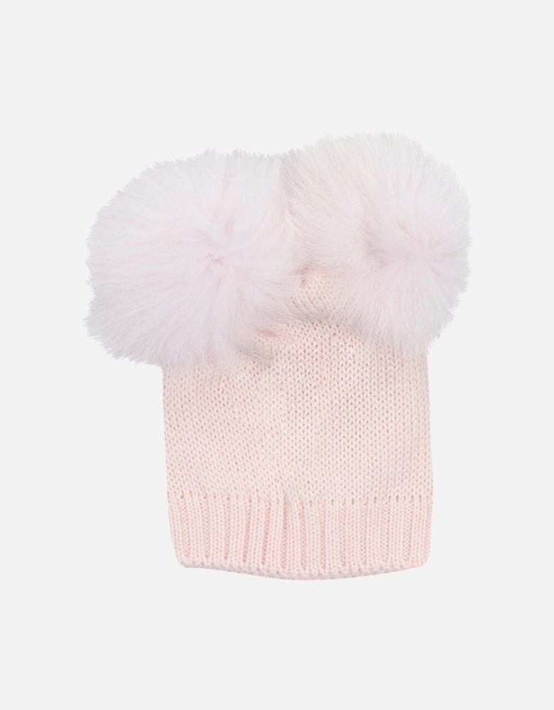 Pink Fur Pom Pom Hat