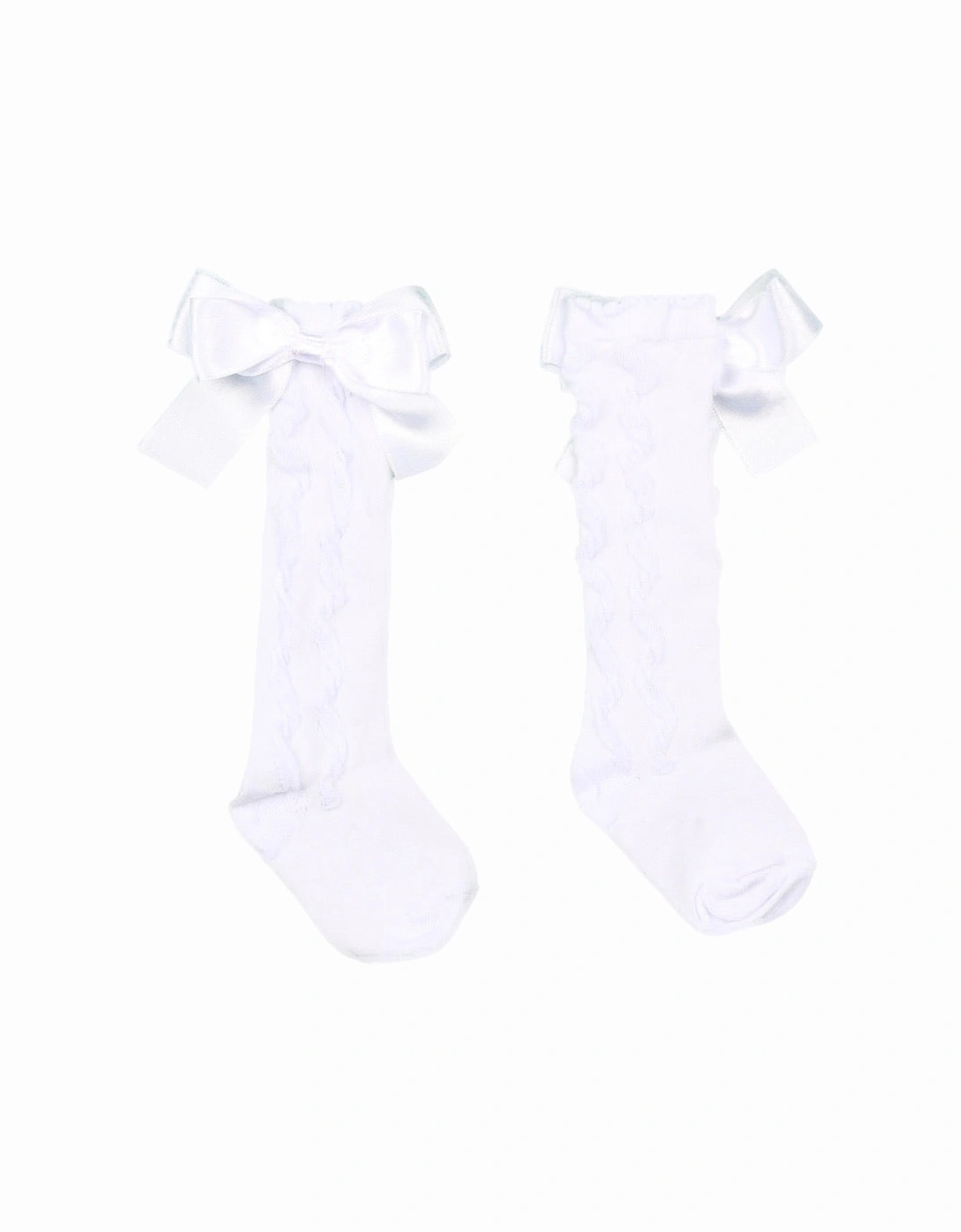 White Knee High Bow Socks, 2 of 1