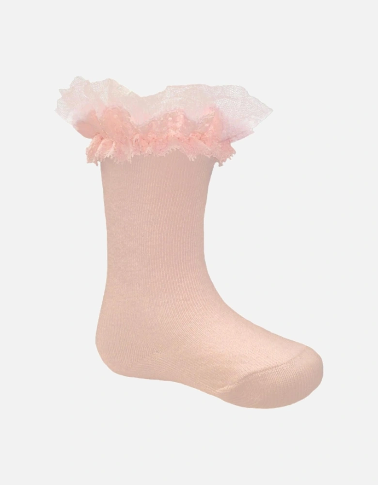 Pink Ankle Frill Socks