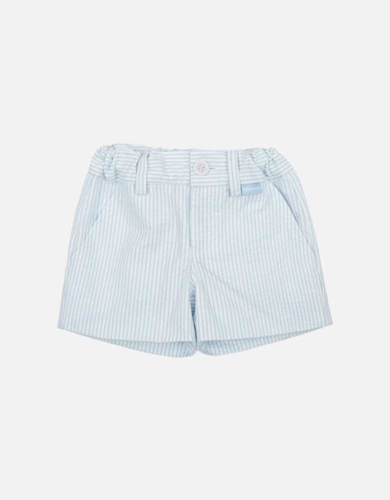 Sky Blue Striped Shorts