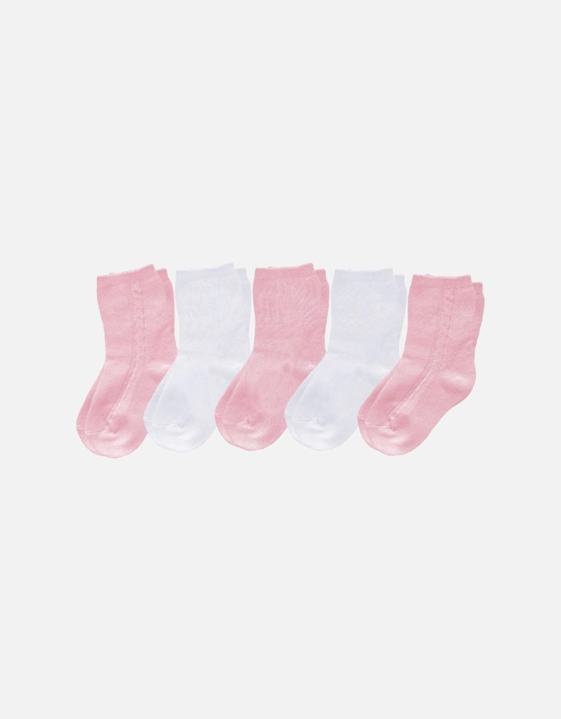 Pink/White 5 Pack Socks, 2 of 1