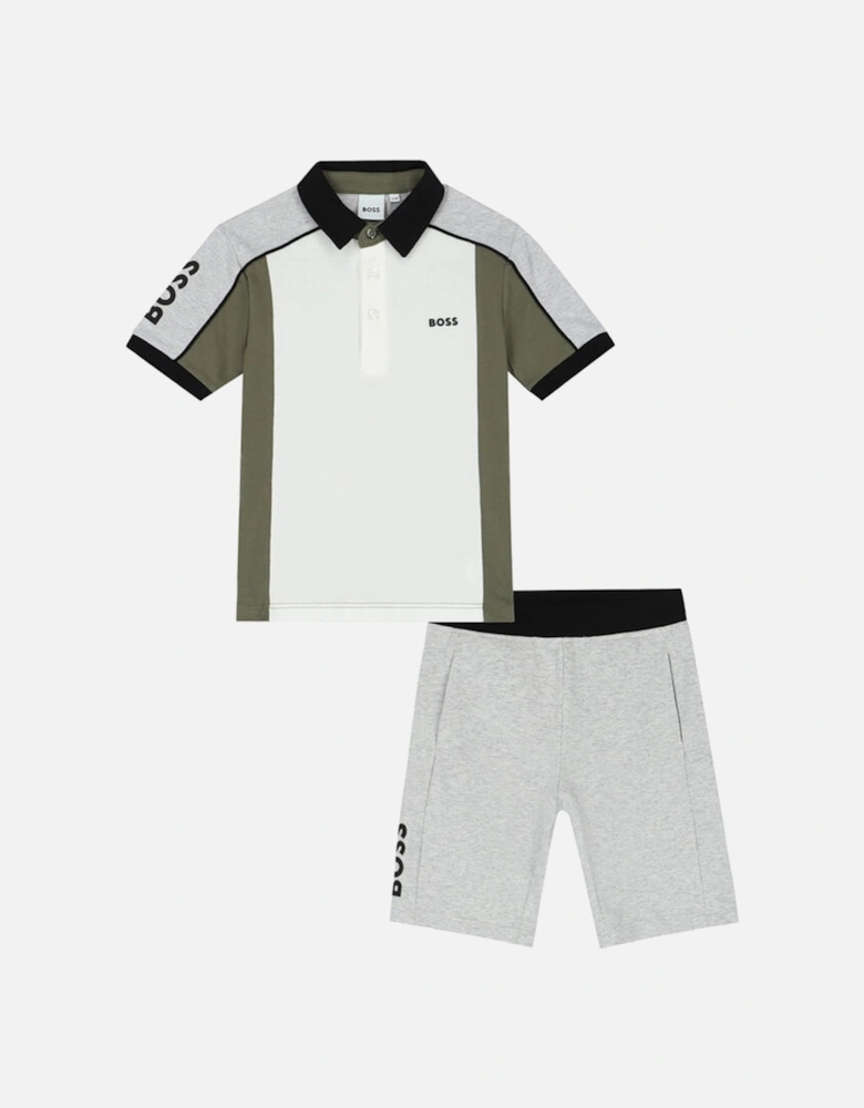 Boys Polo Shirt & Shorts Set White