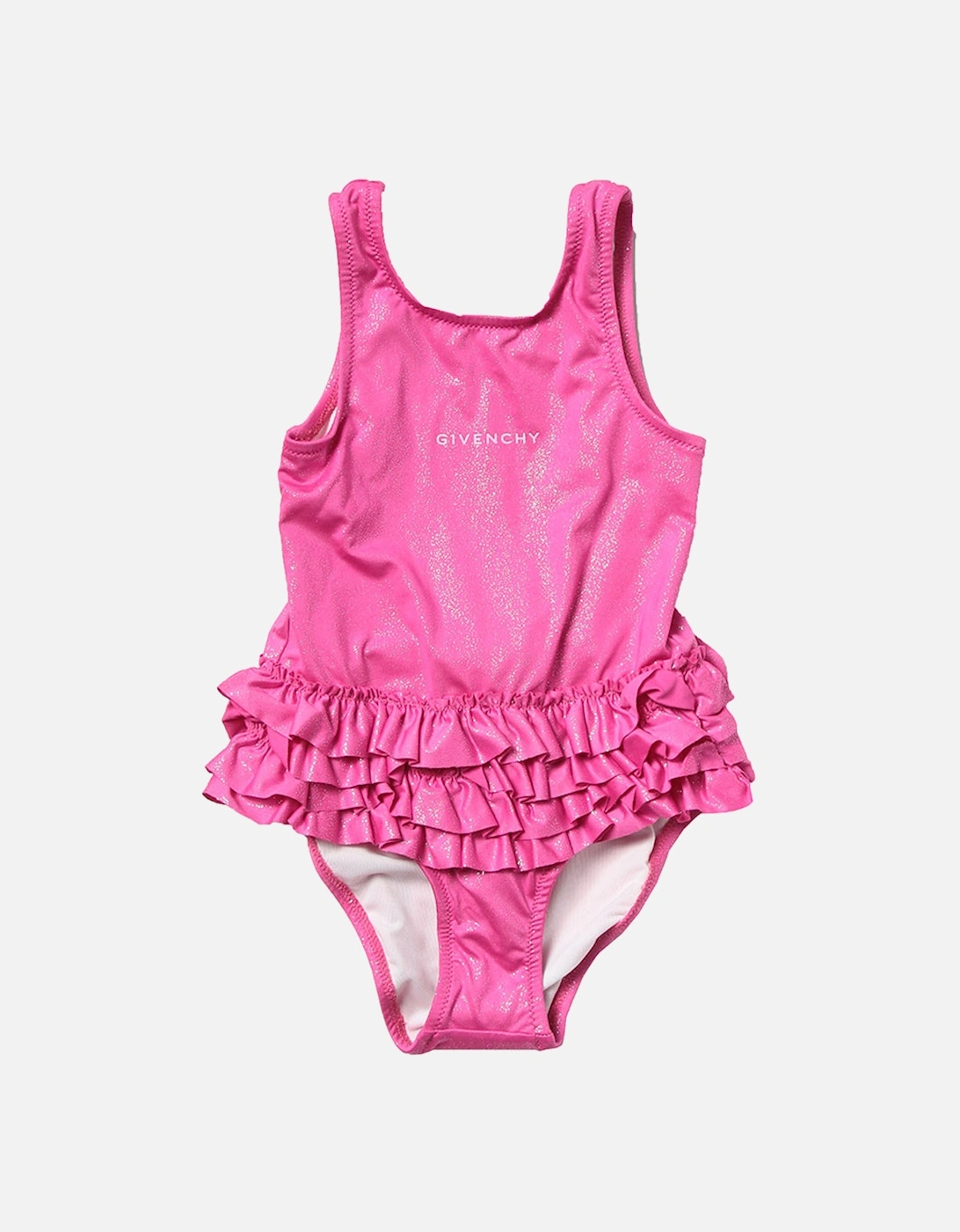 Baby Girls Ruffle Swimsuit Pink, 2 of 1