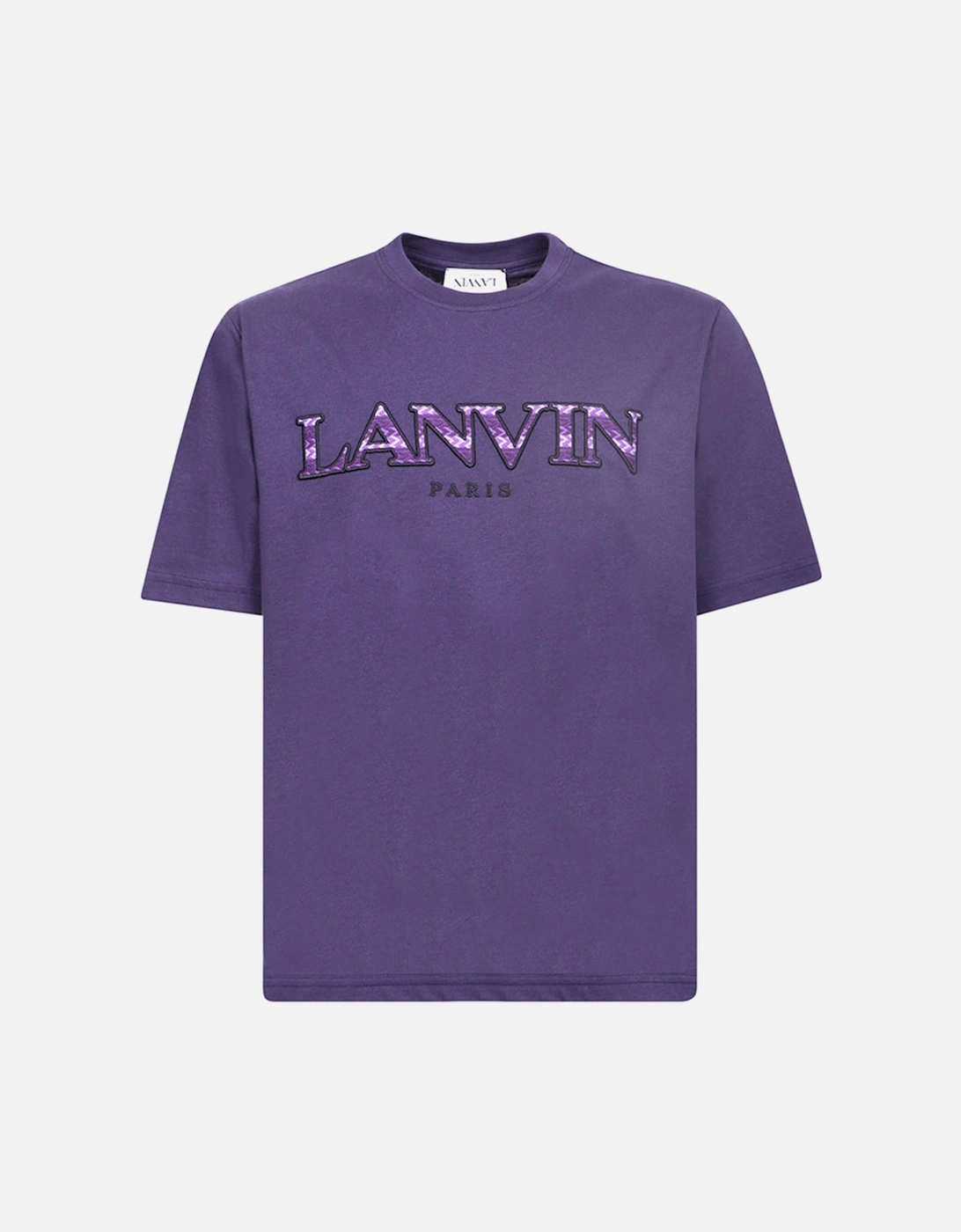 Mens Curb Logo Appliquéd Cotton T-shirt Purple, 2 of 1