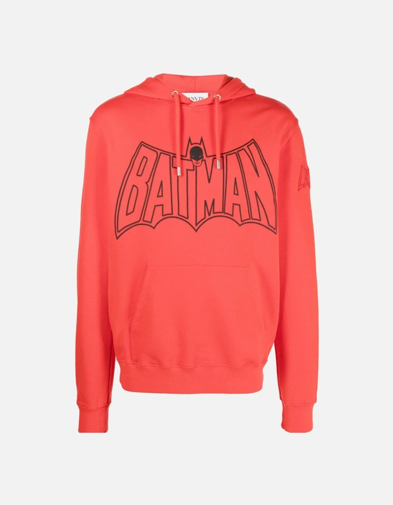 Mens Batman Print Hoodie Red