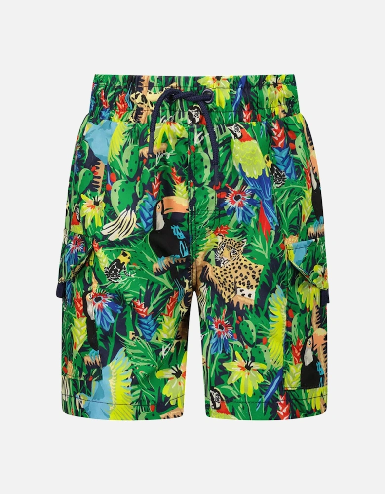 Baby Boys Tropical Swim Shorts Green