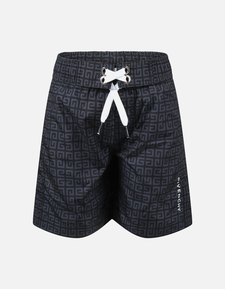 Boys Logo Swim-Shorts Black