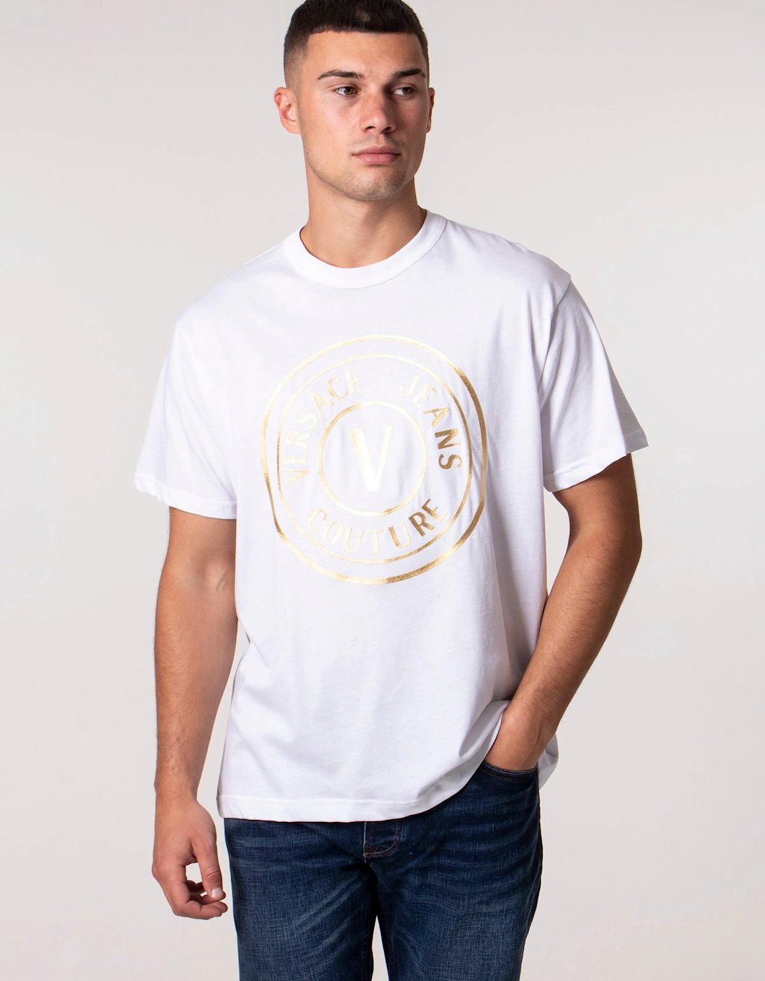 Relaxed Fit V Emblem Thick Foil T-Shirt, 4 of 3