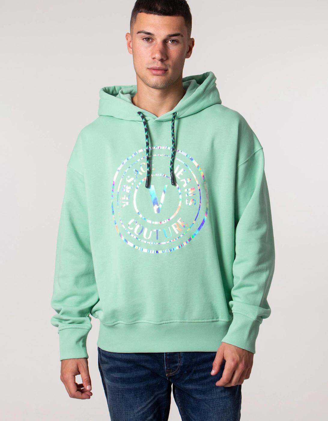 Relaxed Fit Iridescent V Emblem Hoodie, 4 of 3