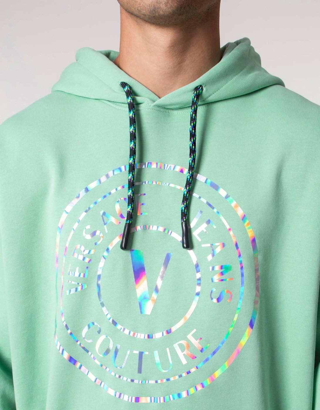Relaxed Fit Iridescent V Emblem Hoodie