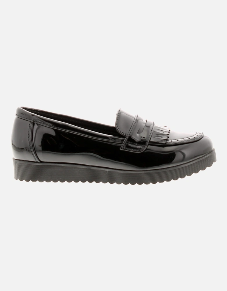 Girls School Shoes Abbie Slip On black UK Size