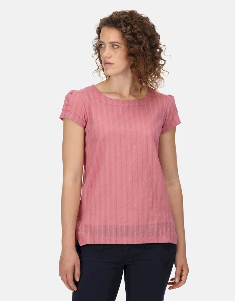 Womens/Ladies Jaelynn Dobby Cotton T-Shirt