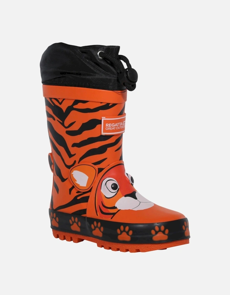 Childrens/Kids Mudplay Tiger Print Wellington Boots