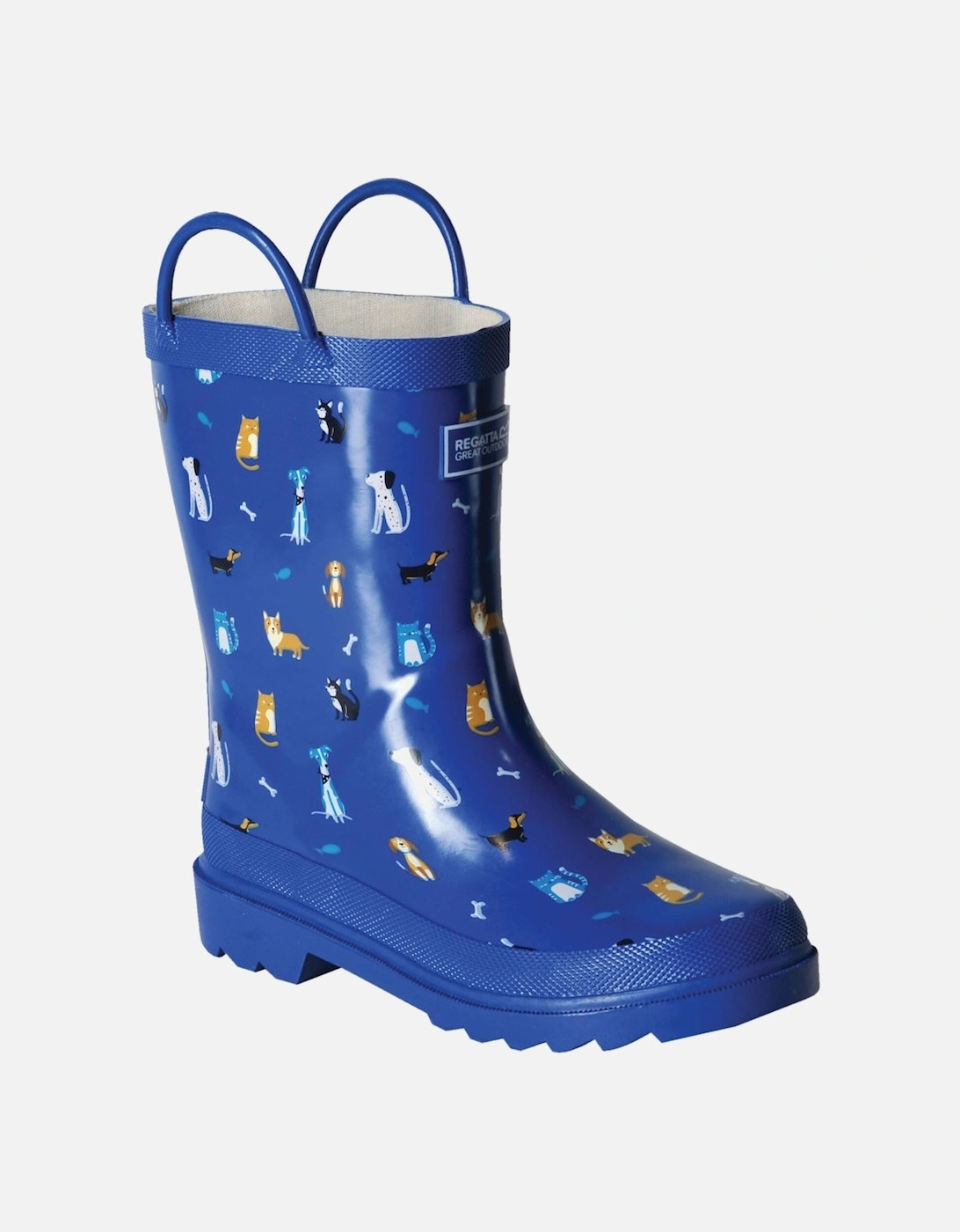 Boys Puddleduck Welly Printed Full Rubber Wellington Boots, 2 of 1