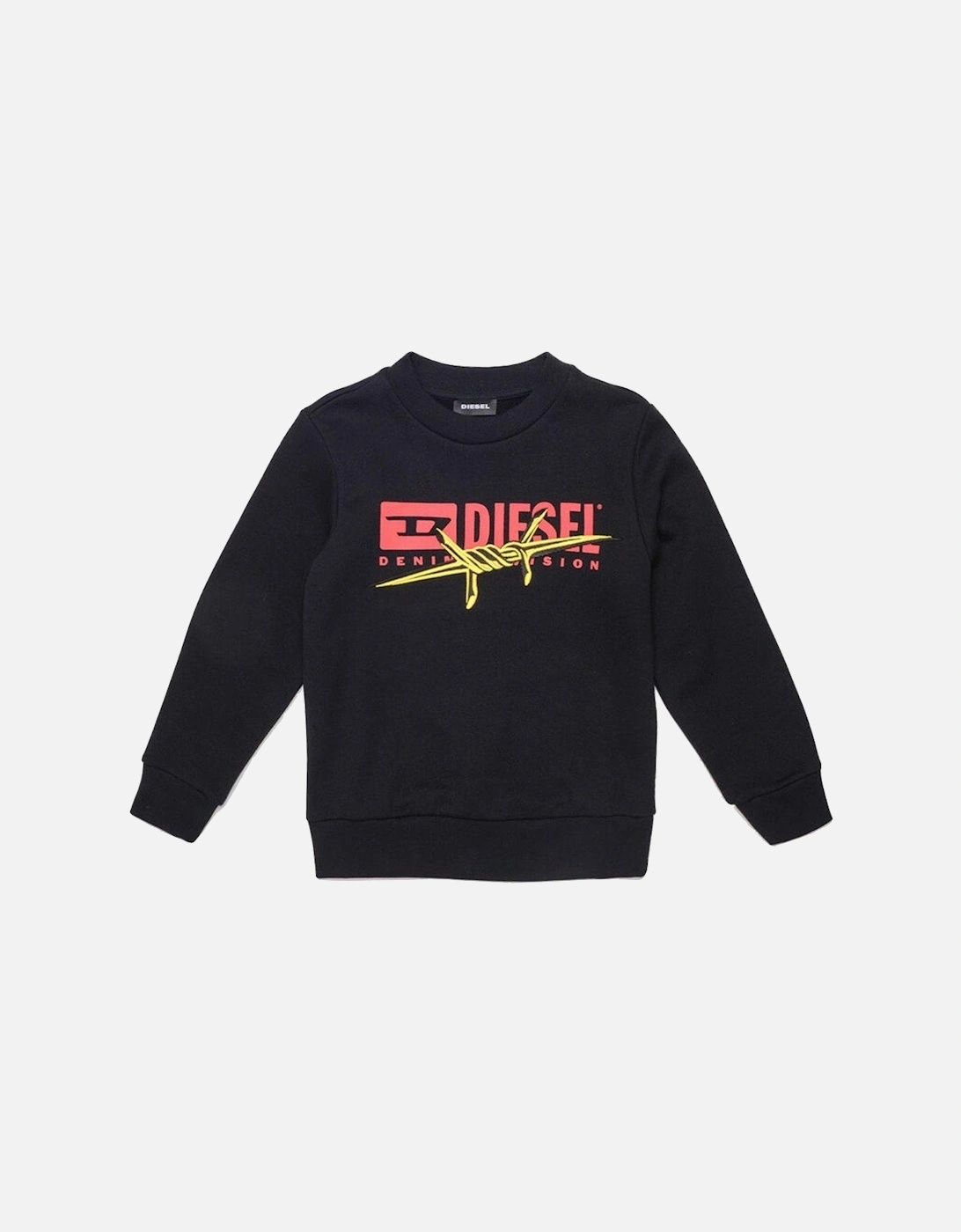 Boys Black Sweatshirt With Barbed Wire Patch, 3 of 2