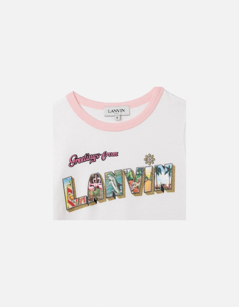 Girls Summer Print T-shirt White