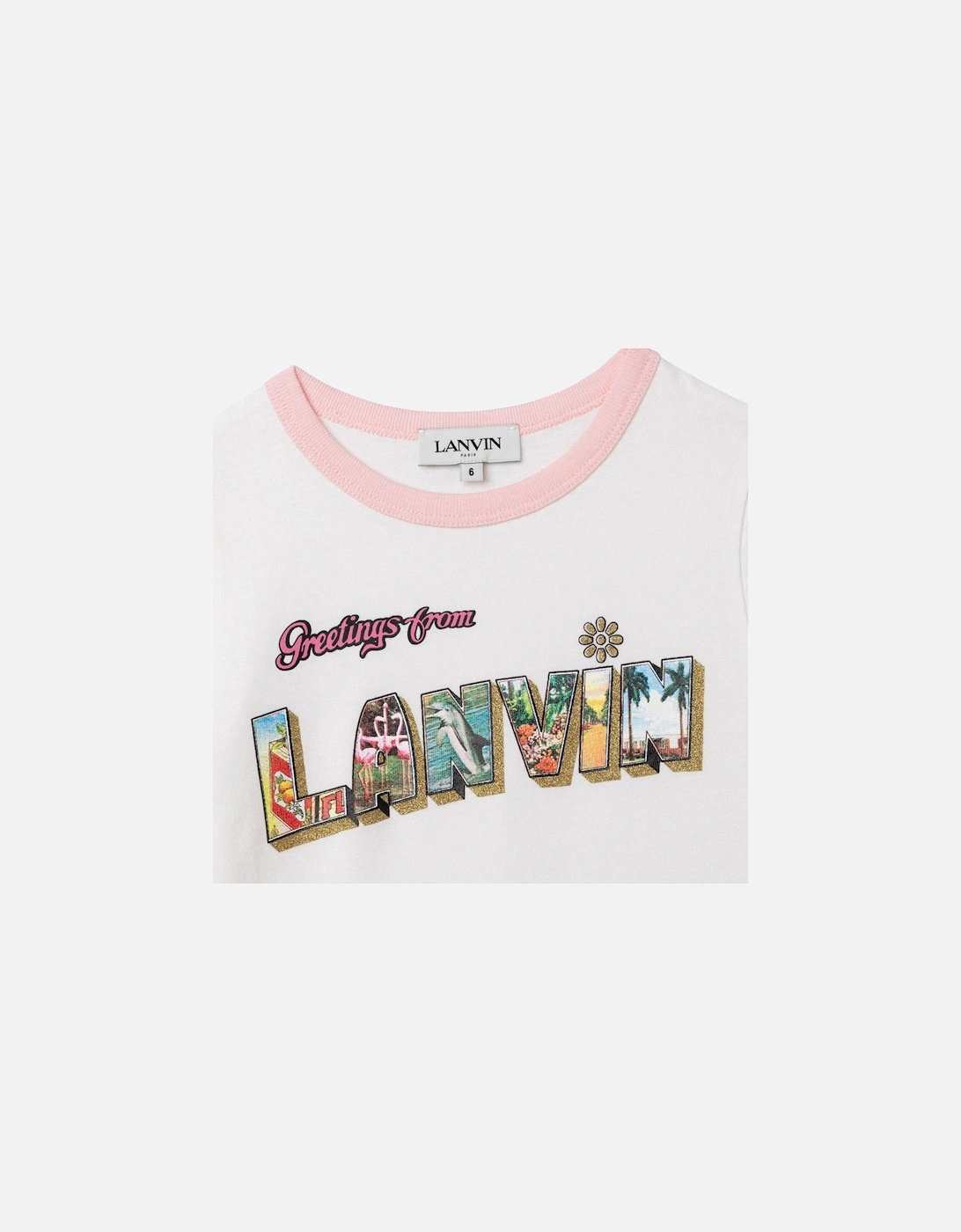 Girls Summer Print T-shirt White