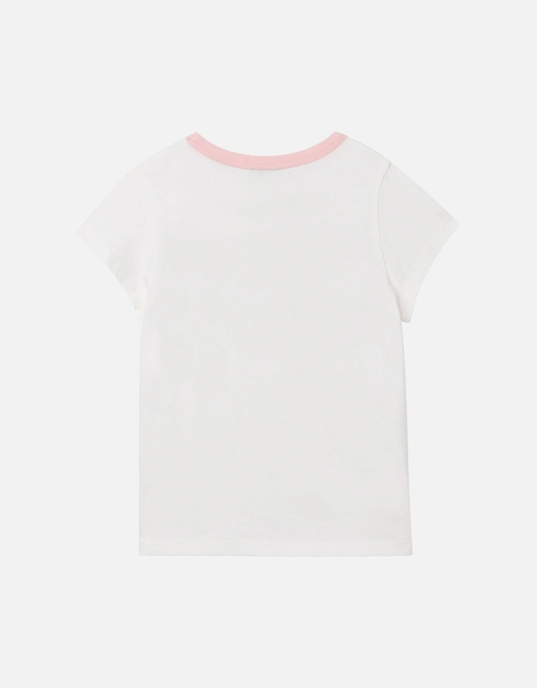 Girls Summer Print T-shirt White