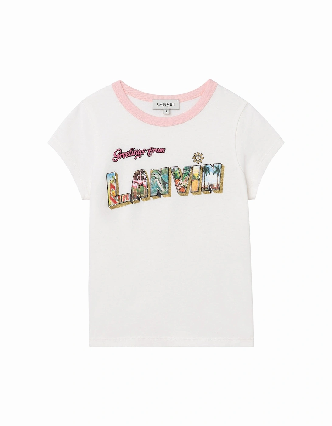 Girls Summer Print T-shirt White, 4 of 3