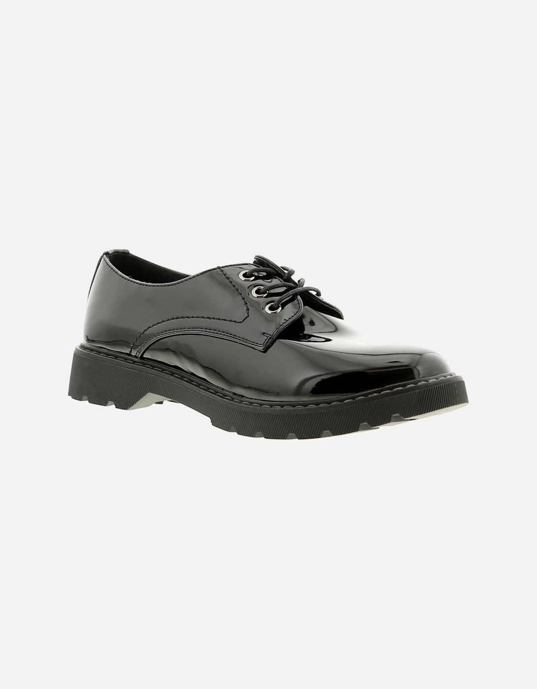 Womens Flat Shoes Katala Lace Up black patent UK Size, 6 of 5