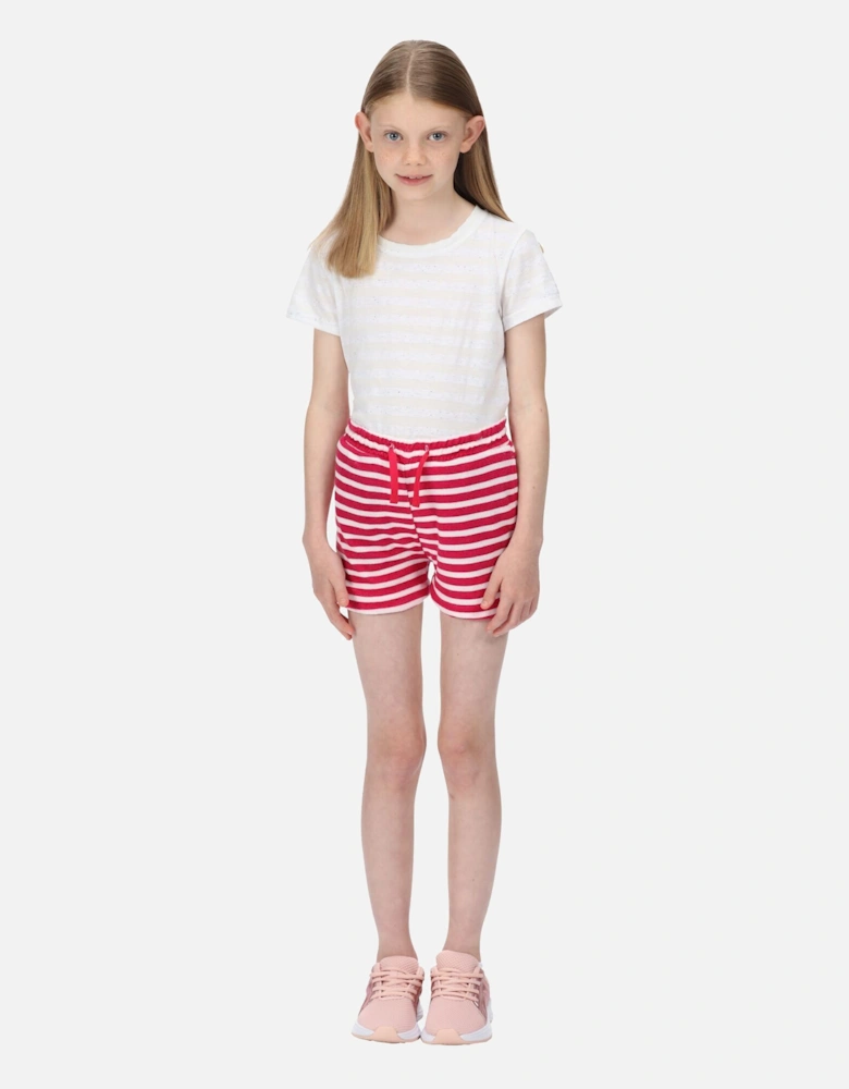 Childrens/Kids Dayana Towelling Stripe Casual Shorts