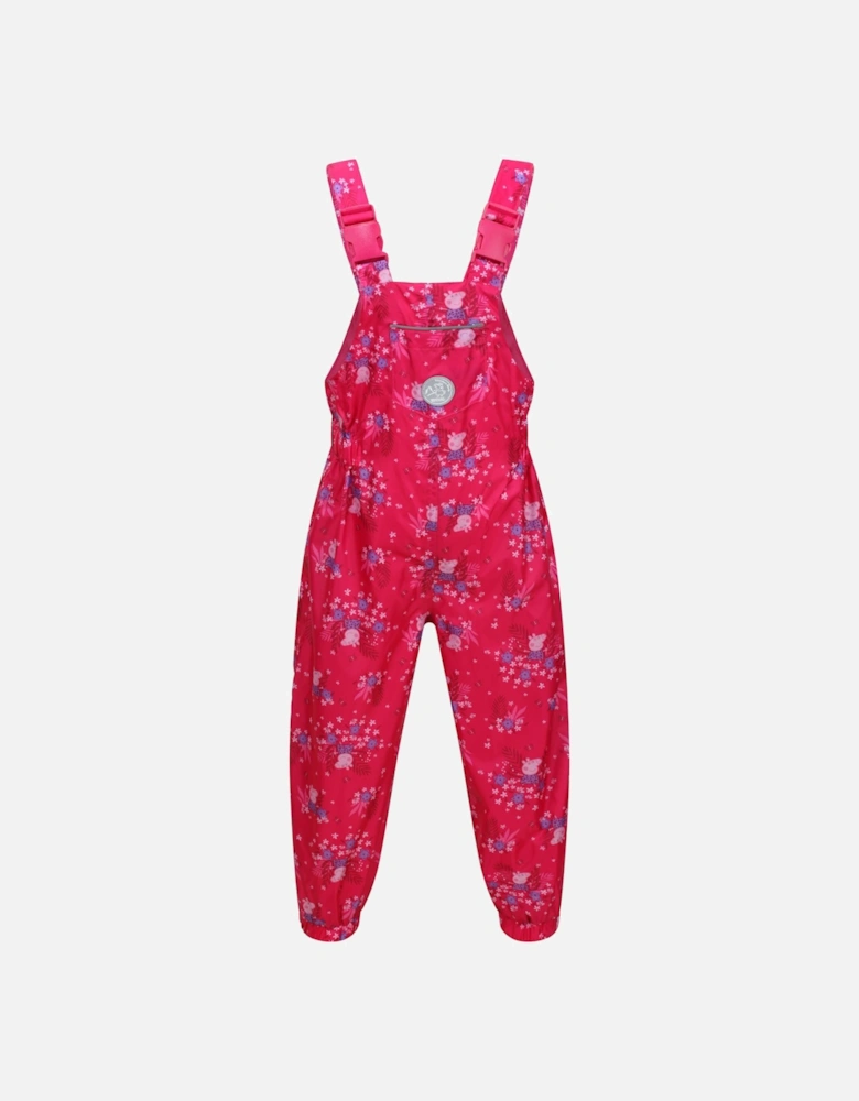 Childrens/Kids Muddy Puddle Peppa Pig Floral Dungarees