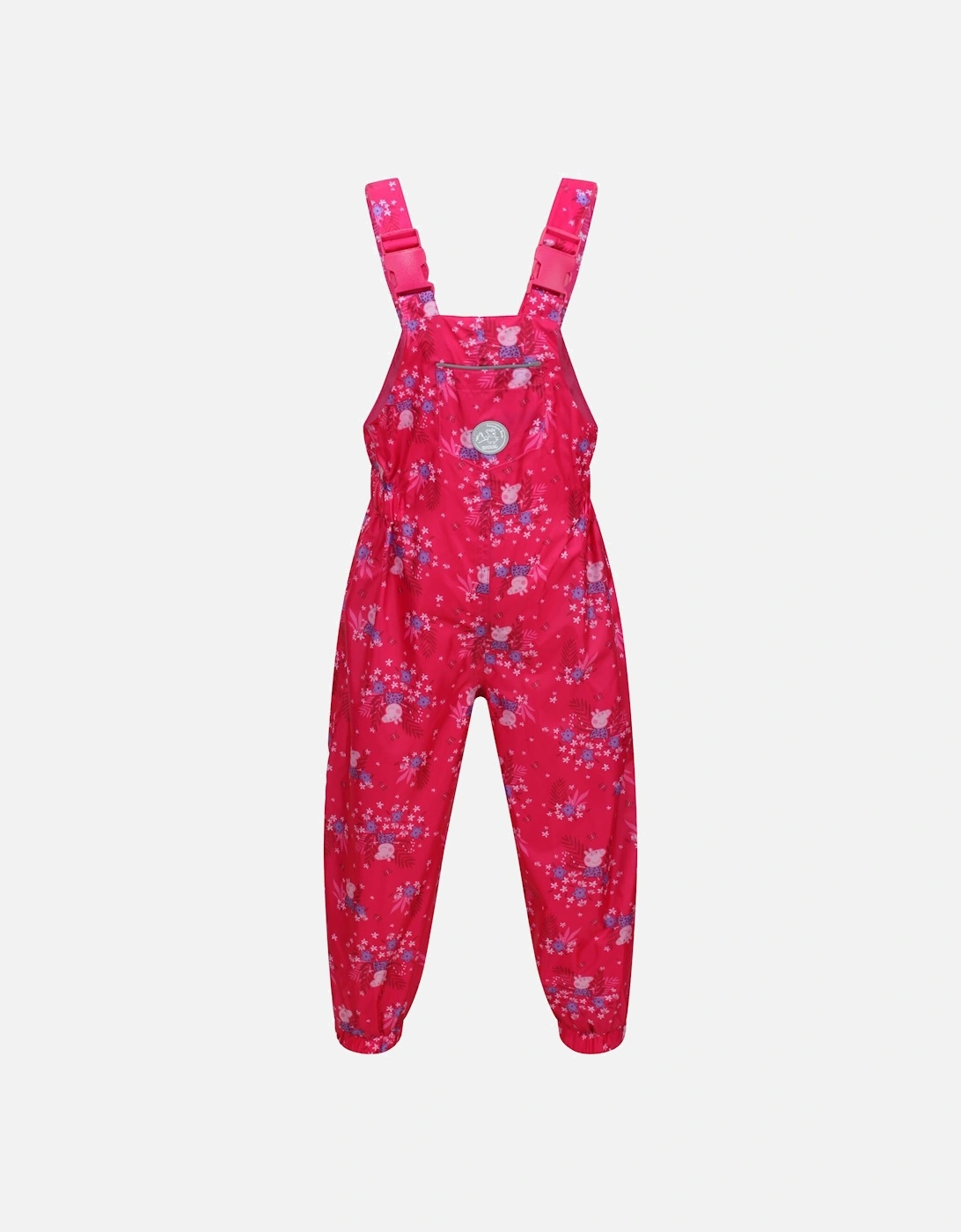 Childrens/Kids Muddy Puddle Peppa Pig Floral Dungarees, 6 of 5