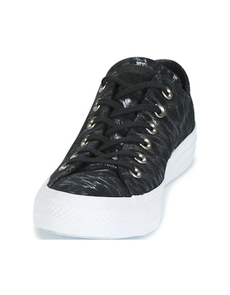 CHUCK TAYLOR ALL STAR SHIMMER SUEDE OX BLACK/BLACK/WHITE