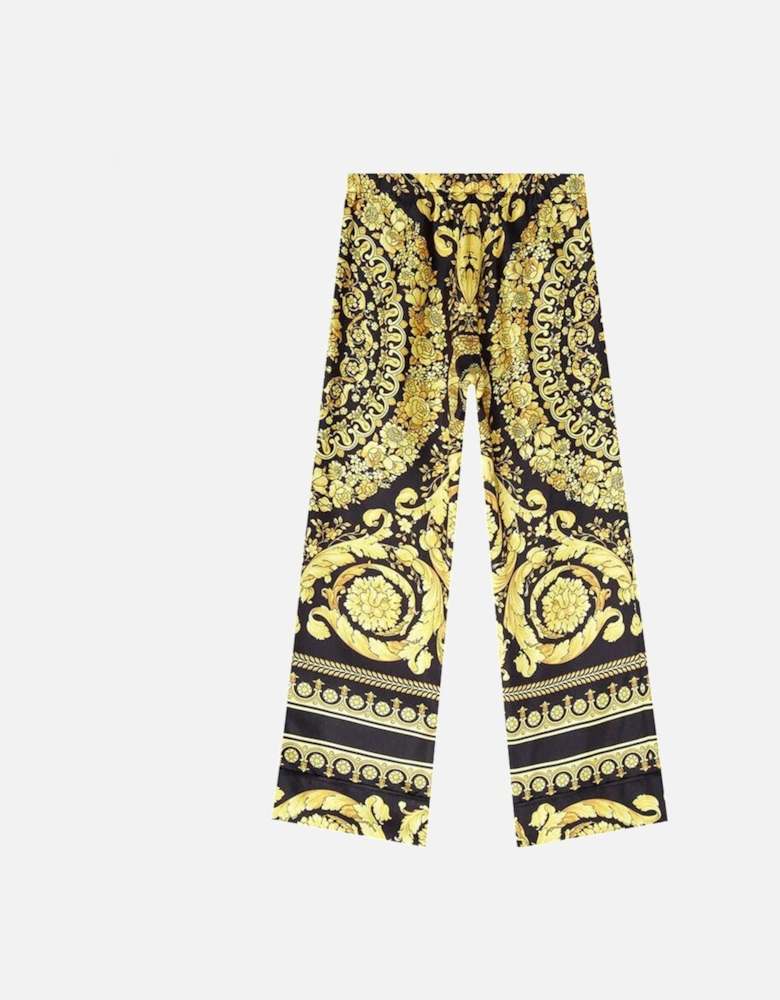 Girls Baroque Pattern Trousers Gold