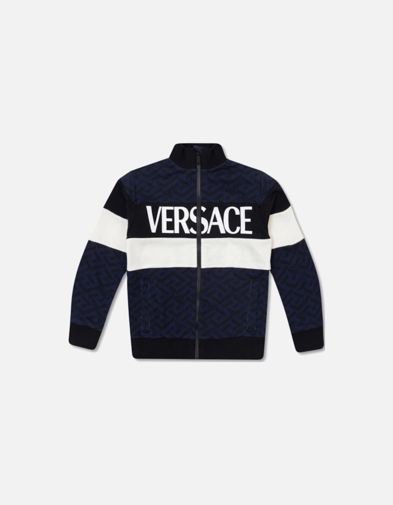 Boys La Greca Cotton Track Jacket Navy