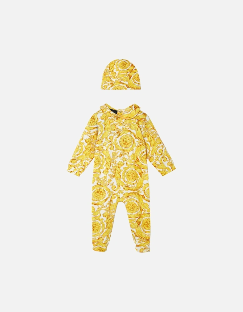 Baby Unisex Babygrow Set Gold