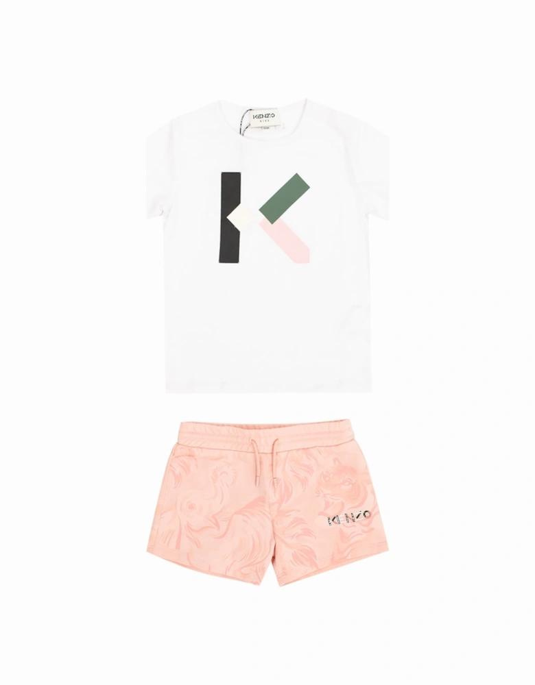 Baby Girls T-shirt & Shorts Set White