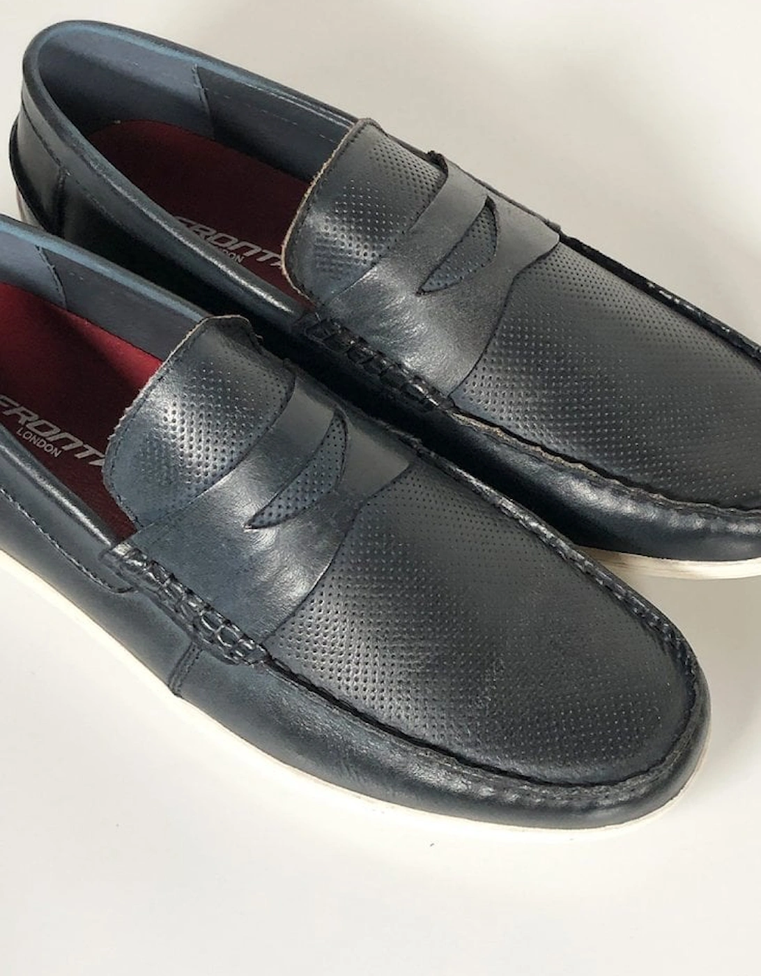 Front Hamilton Mens Soft Driver Slip On Loafer Navy