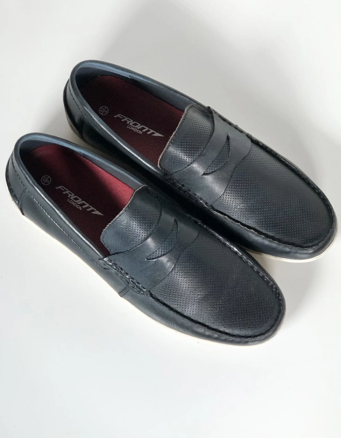 Front Hamilton Mens Soft Driver Slip On Loafer Navy