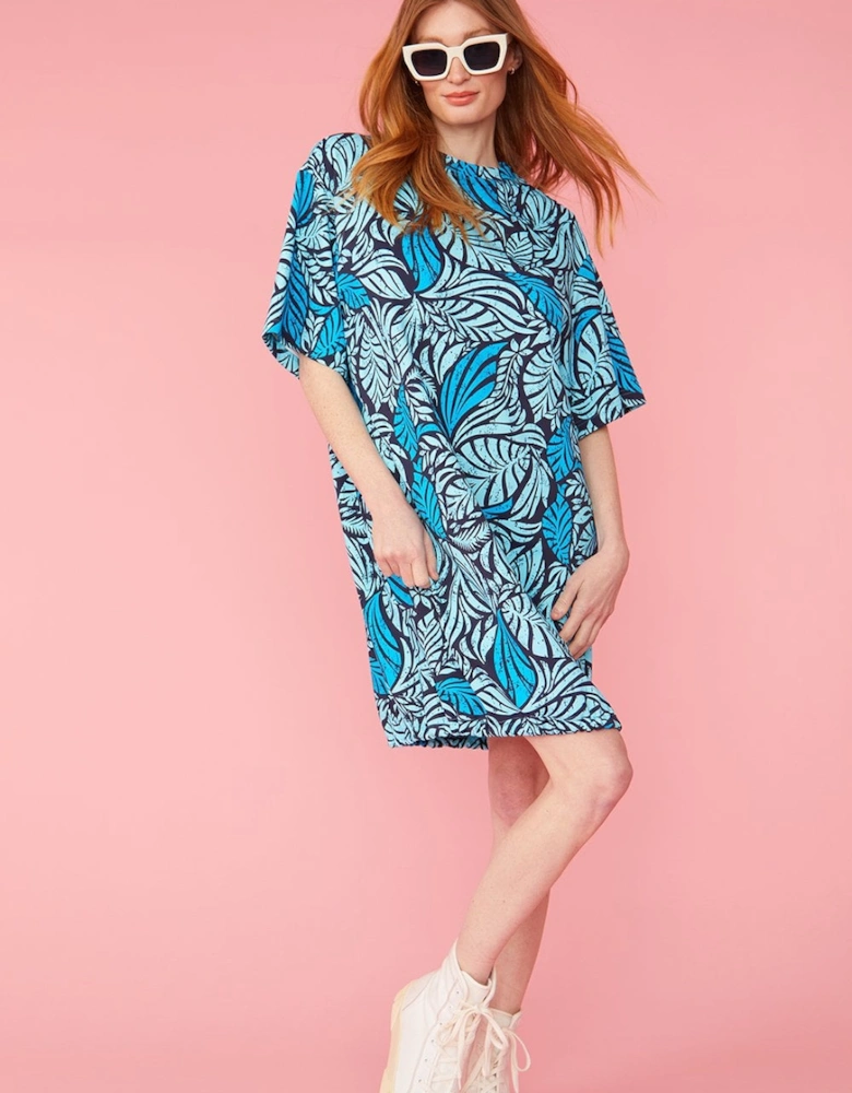 Tropical Print Scuba Dress