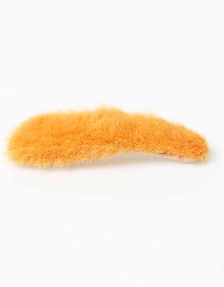 Orange Faux Fur Hair Clip
