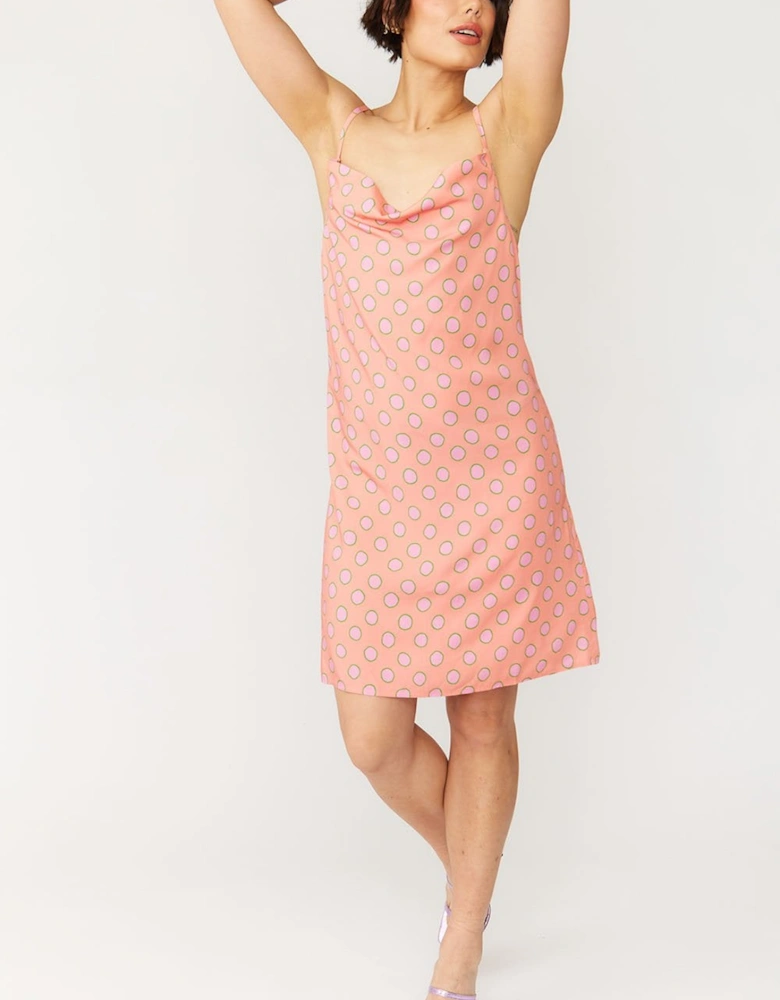 Sustainable Rose Petal Cami Polka Dot Dress