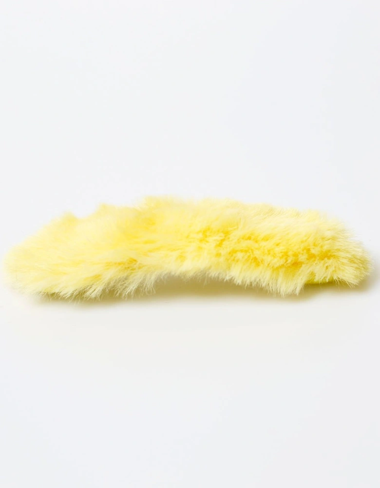 Yellow Faux Fur Hair Clip