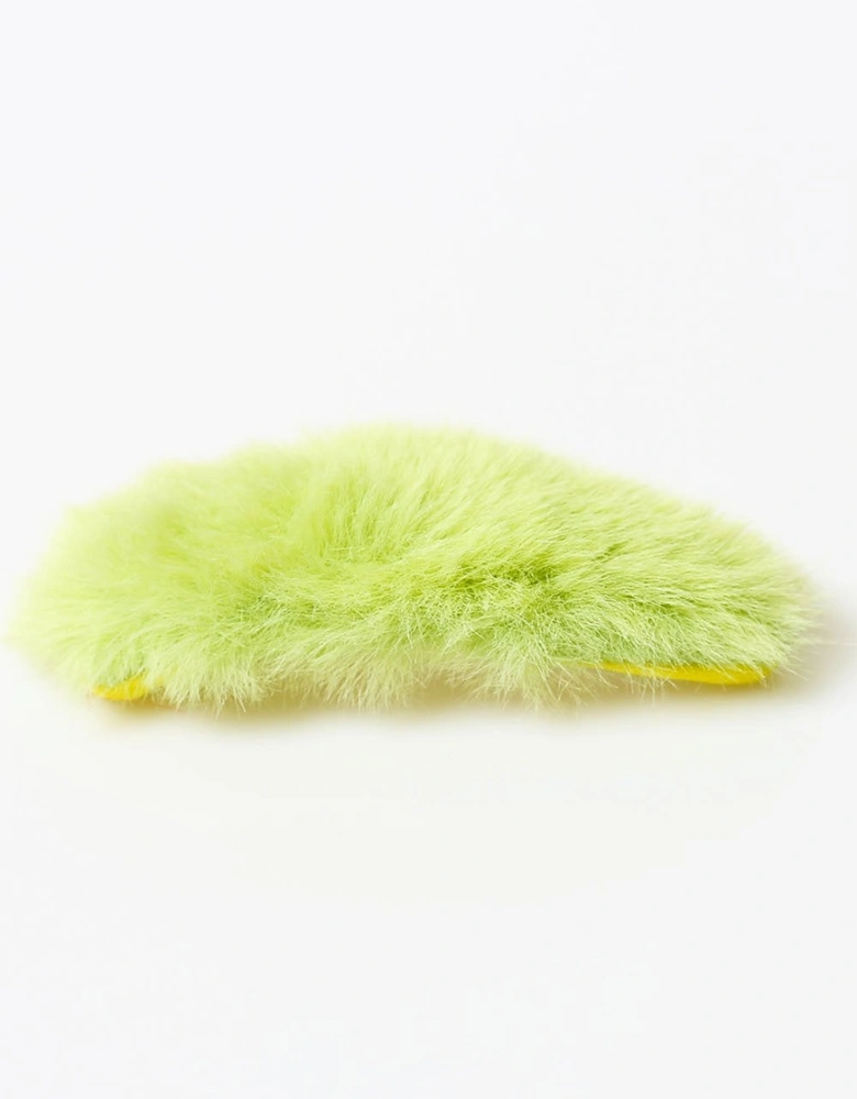 Green Faux Fur Hair Clip