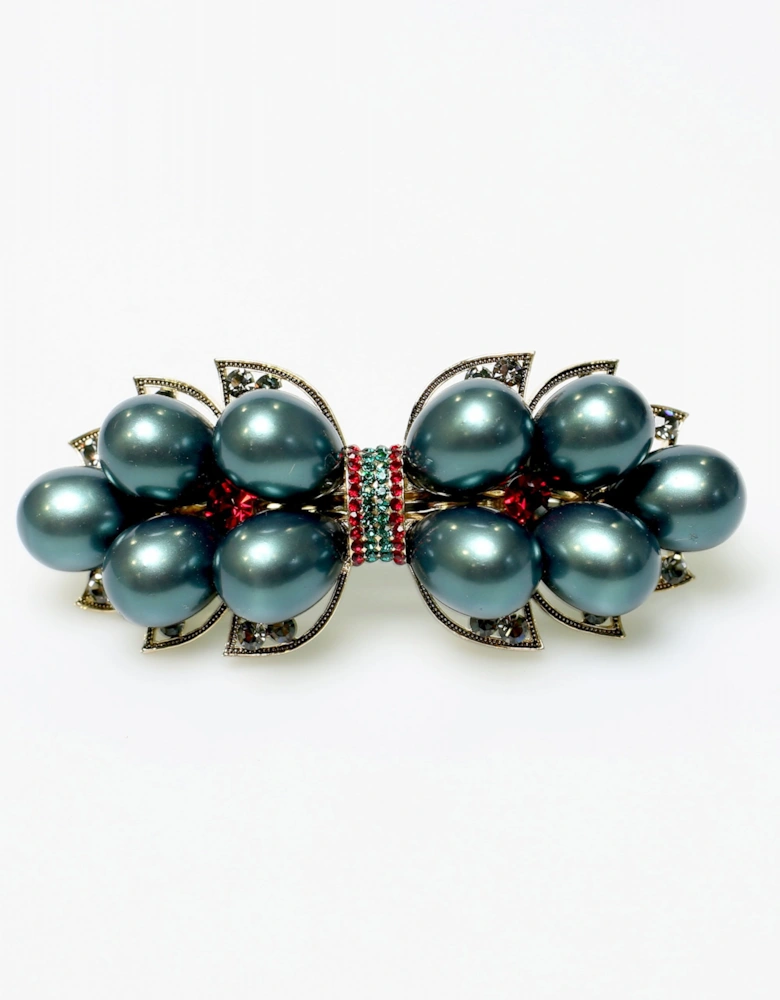 Green Limited Handmade Precious Stones Hair Clip